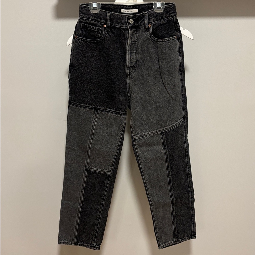PacSun high rise straight patchwork jeans.